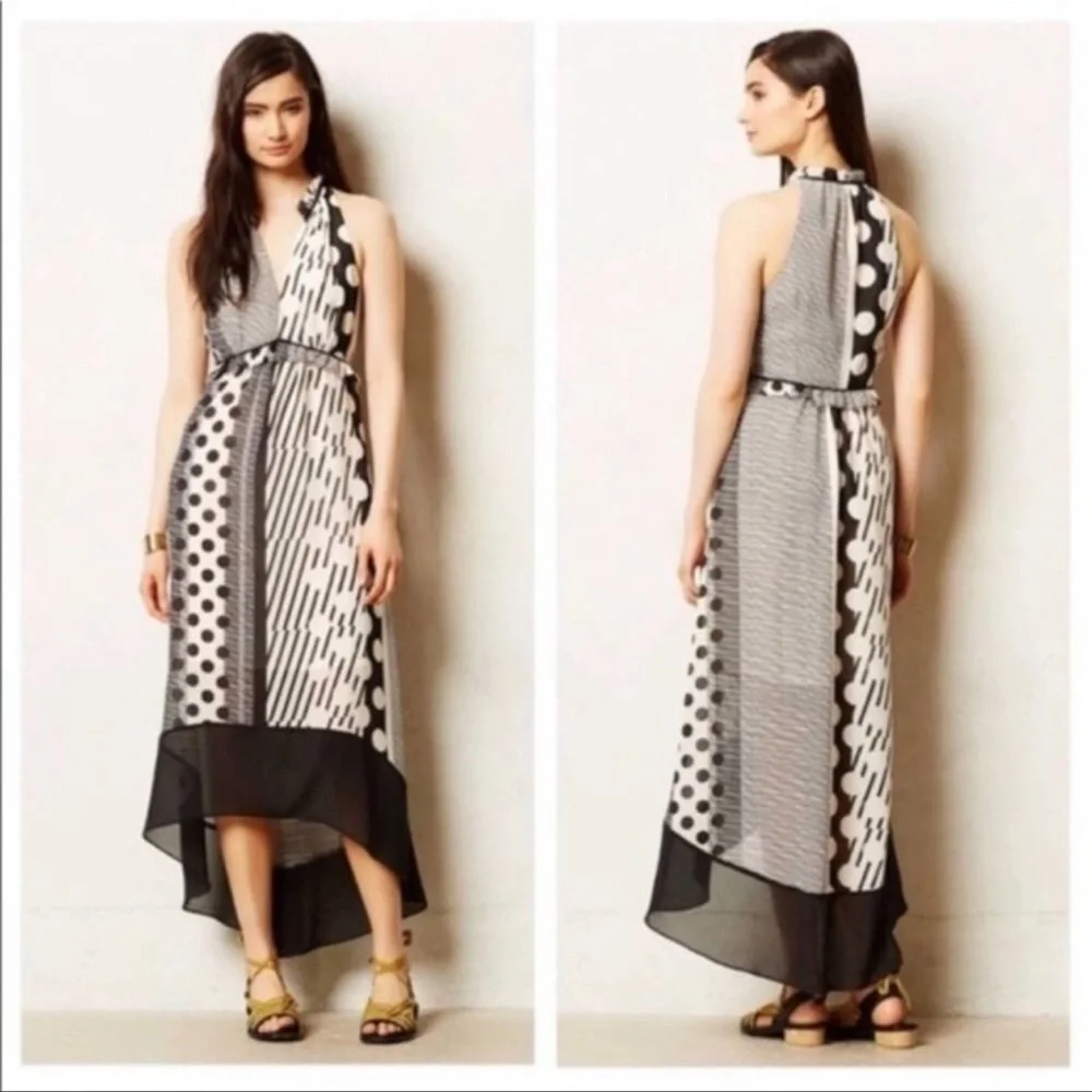 Anthropologie Maeve 2 Channeled Dot Casual Maxi Dress - Picture 2 of 7